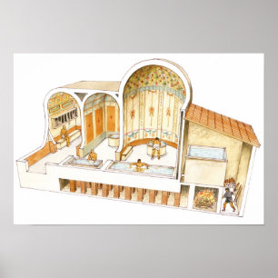 Póster Roma. Baños privados