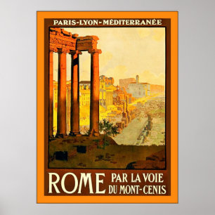 Póster Roma ~ Cartel de viaje italiano de época