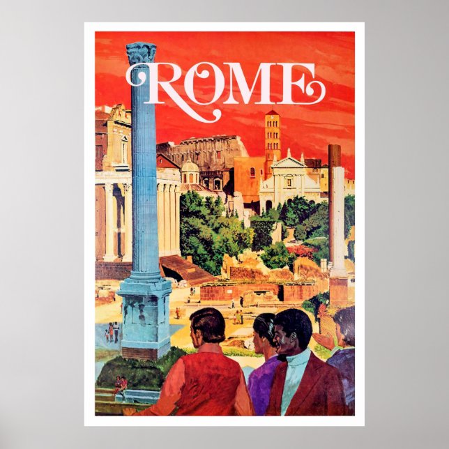 Póster Roma, cartel de viaje vintage (Frente)