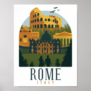 Póster Roma Colosseum Vintage