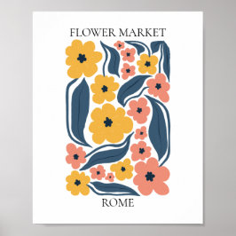 Póster Roma editable por el mercado de las flores