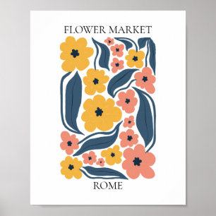 Póster Roma editable por el mercado de las flores