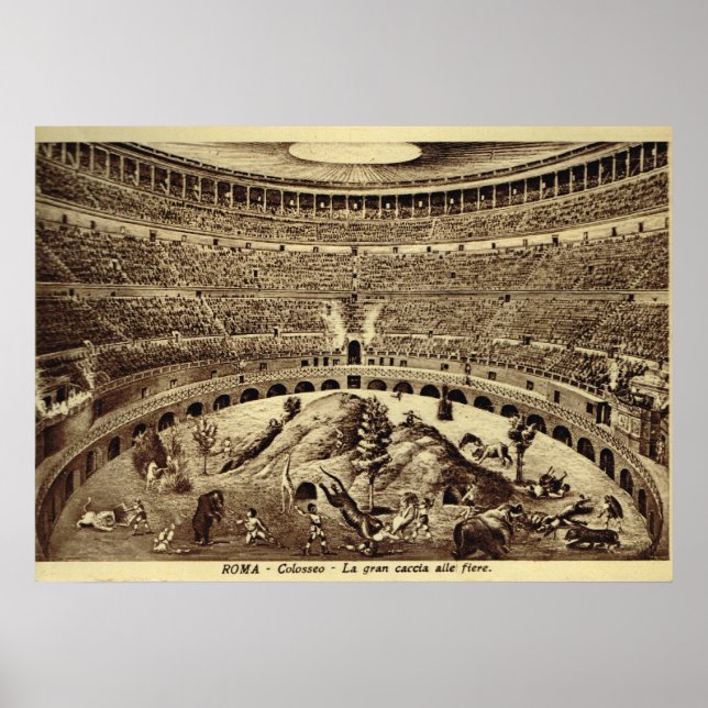 Póster Roma, entretenimiento en el Coliseo (Frente)