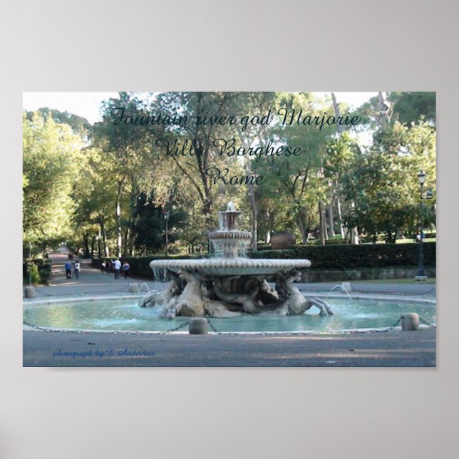 Póster Roma, Fuente, villa Borghese (Frente)