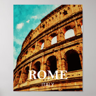 Póster Roma, Ilustracion de Italia