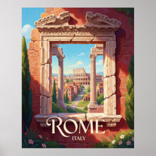 Póster Roma Italia Arquitectura Antigua Ciudad Histórica