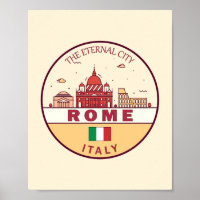 Roma Italia City Skyline Emblem
