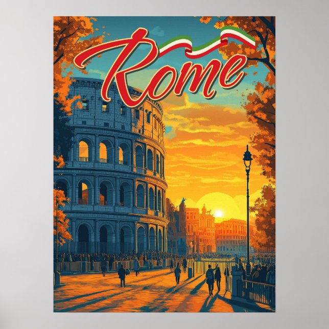 Póster Roma, Italia: Colosseum Adventure Travel (Frente)