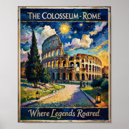 Póster Roma Italia Colosseum Starry Night Van Gogh