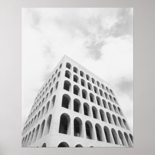 Póster Roma Italia, EUR Palazzo del Lavoro