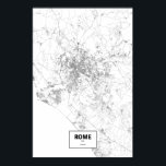 Póster Roma, Italia (negro sobre blanco)<br><div class="desc">Intrincados posters de ciudades delineadas solamente por sus caminos en bello detalle. Arte de Routelines copyright ©2012 Nicholas Rougeux. Los datos del mapa fuera de Estados Unidos son los colaboradores de © OpenStreetMap (http://www.openstreetmap.org),  CC BY-SA (http://creativecommons.org/licenses/by-sa/2.0/).</div>