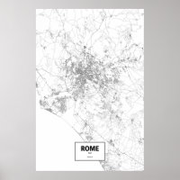 Roma, Italia (negro sobre blanco)