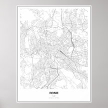 Roma, Italia, Poster Minimalista de mapas (estilo