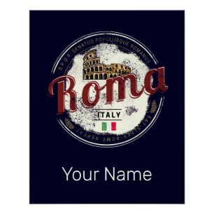 Póster Roma Italia Retro Colosseo Vintage