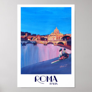 Póster Roma Italia Retro Poster