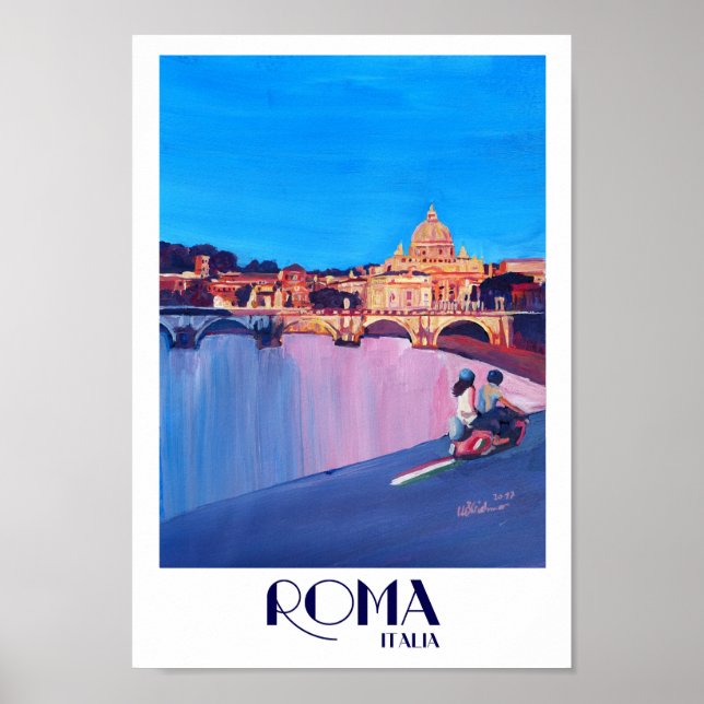 Póster Roma Italia Retro Poster (Frente)