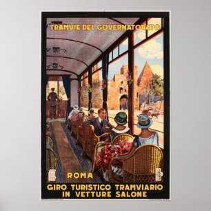 Póster ROMA ITALIA Tours por la ciudad en tranvía Viaje i