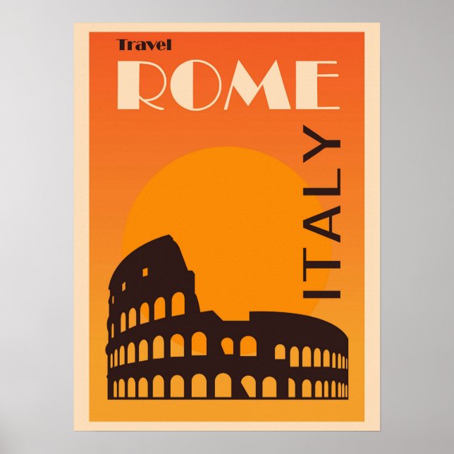 Póster Roma Italia Viaje de Colosseo Italiano (Frente)