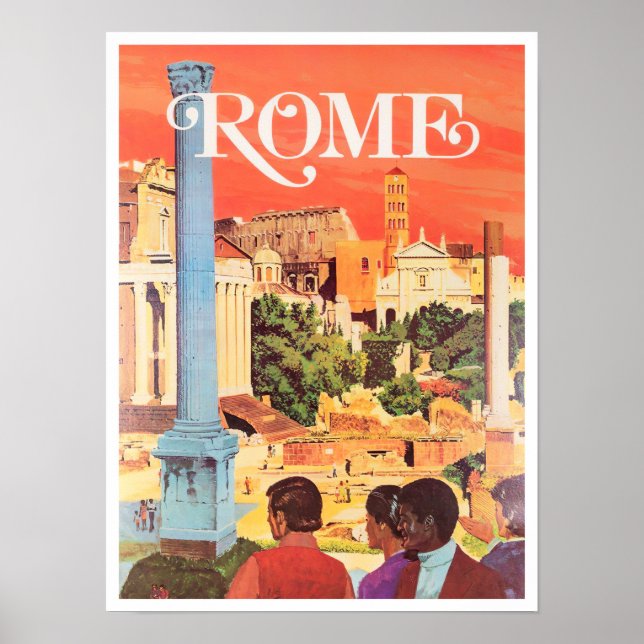 Póster Roma Italia Viaje vintage (Frente)