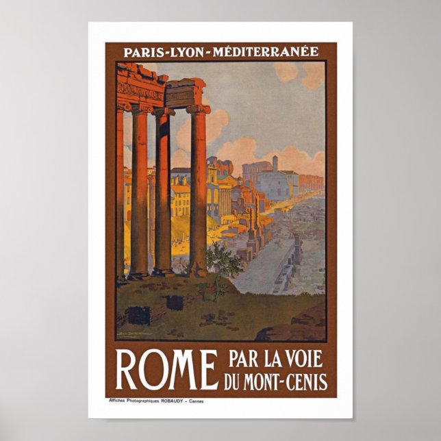 Póster Roma Italia Viajes de época (Frente)