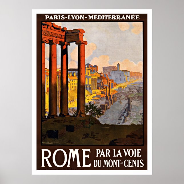 Póster Roma Italia Viajes de época (Frente)