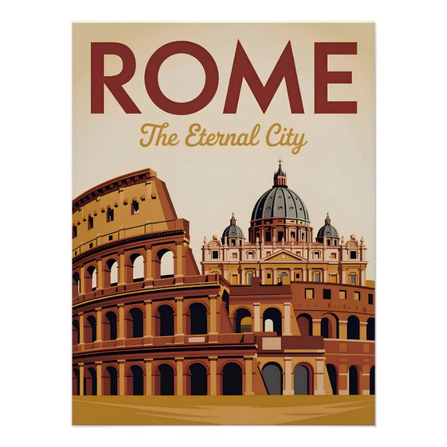 Póster Roma Italia vintage (Anverso)