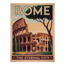 Póster Roma Italia vintage
