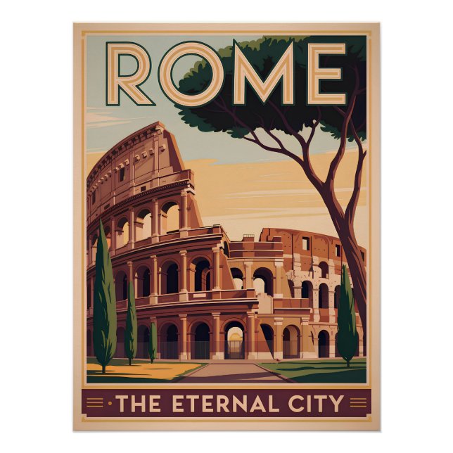 Póster Roma Italia vintage (Anverso)