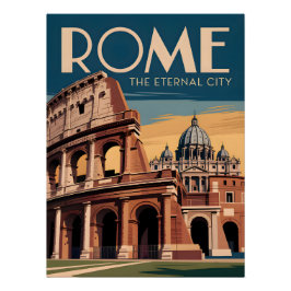 Póster Roma Italia vintage