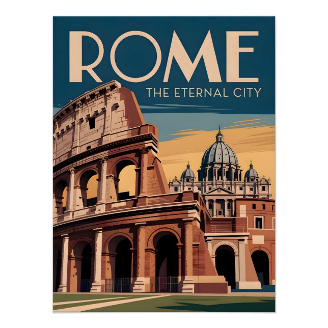 Póster Roma Italia vintage (Anverso)
