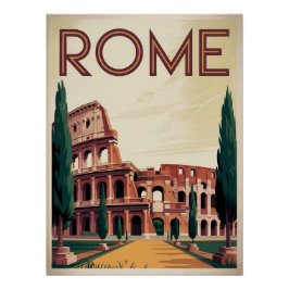 Póster Roma Italia vintage