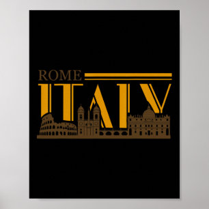 Póster Roma Italia Vintage Retro Vacaciones Gif Italiano