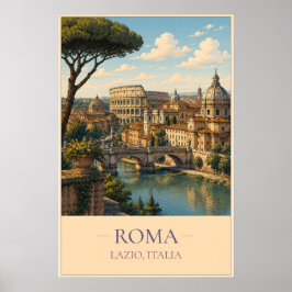 Póster Roma, Italy – Vintage Travel Poster