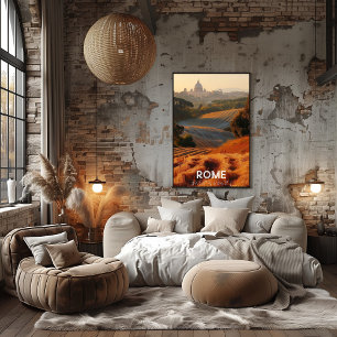 Póster Roma: La Ciudad Eterna Paisaje Rústico y Vaticano.