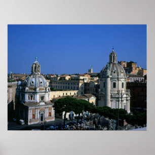 Póster Roma, la columna de Trajano, Italia