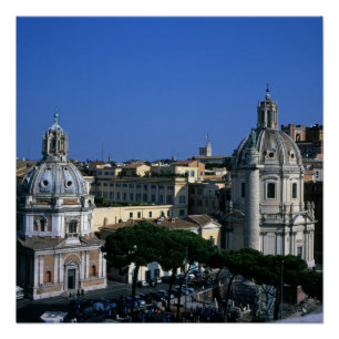 Póster Roma, la columna de Trajano, Italia