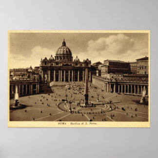 Póster Roma, Plaza San Pedro, Vaticano
