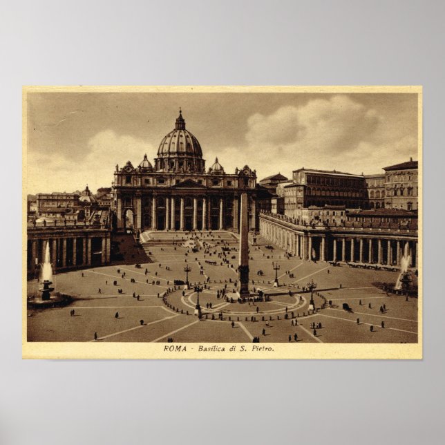 Póster Roma, Plaza San Pedro, Vaticano (Frente)