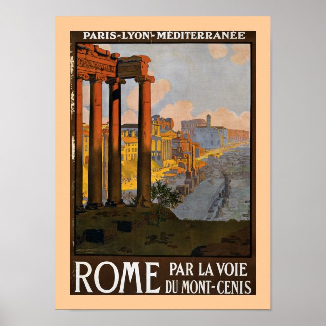 Póster Roma por el Mont Cenis Express (Frente)