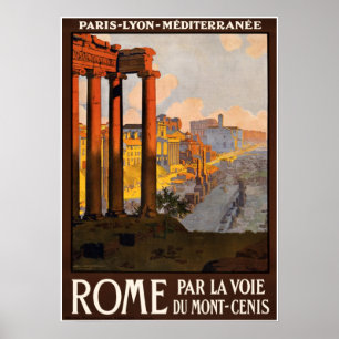 Póster Roma Poster de viajes de época