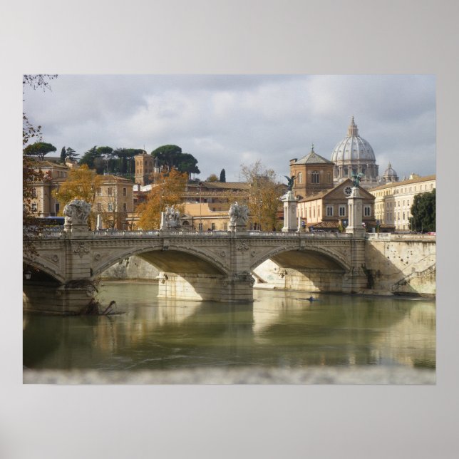 Póster Roma, puente del Tíber (Frente)