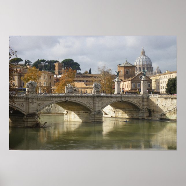 Póster Roma, puente Tíber (Frente)