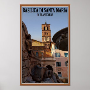 Póster Roma - Santa María en Trastevere