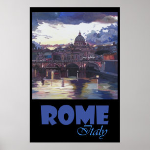 Póster Roma Vaticano Italia Retro Travel