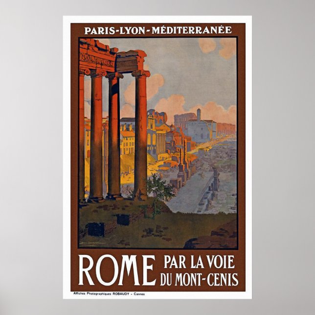 Póster "Roma Viaje Vintage" (Frente)