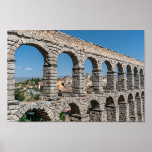 Póster Roman Aqueduct in Segovia, Spain