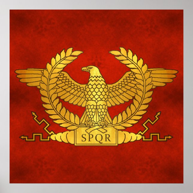 Póster Roman Golden Eagle on Ancient Red (Frente)