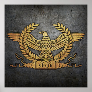 Póster Roman Weathered Gold Eagle on Iron