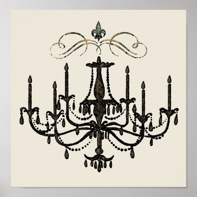 Póster Romance con una opción de candelier SIZE & CANVAS  (Frente)