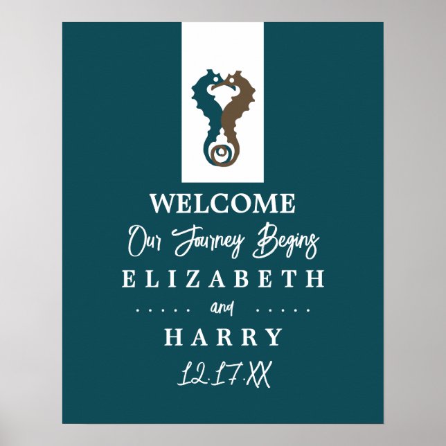 Póster Romance del caballito de mar, bienvenida de la bod (Frente)